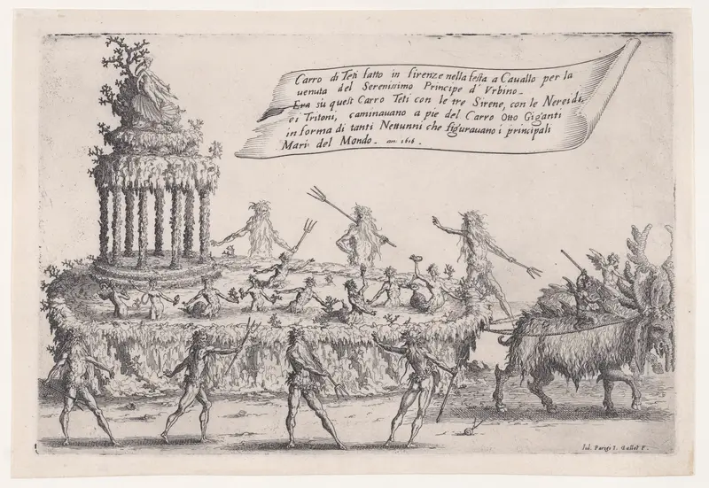 Le Char de Thétis (The Chariot of Thetis), from "Guerre de Beauté" (Guerra di Bellezza) (War of Beauty) Wall Art by Jacques Callot - High-Resolution Digital Print