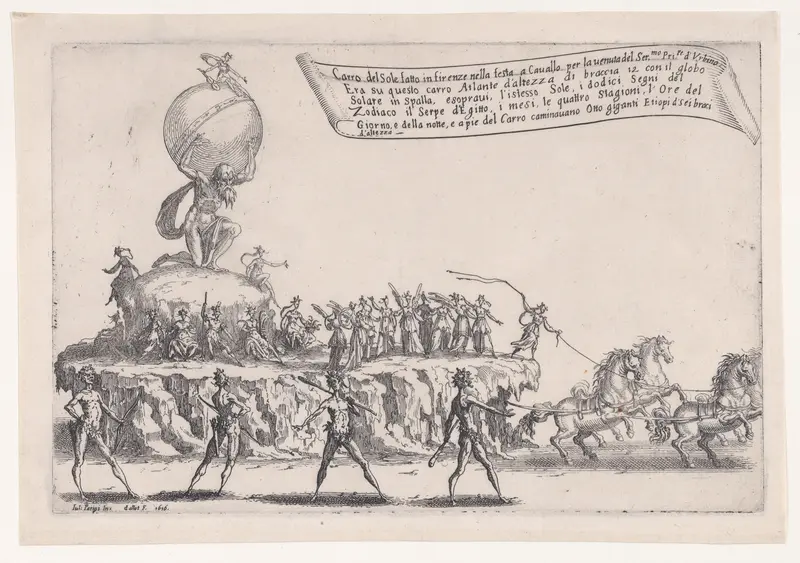 Le Char du Soleil (The Chariot of Sun), from "Guerre de Beauté" (Guerra di Bellezza) (War of Beauty) Wall Art by Jacques Callot - High-Resolution Digital Print