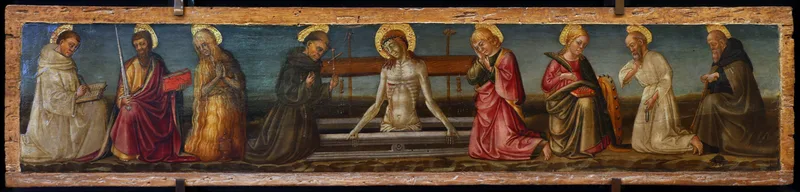 Le Christ adoré par huit saints Wall Art by Neri di Bicci - High-Resolution Digital Print