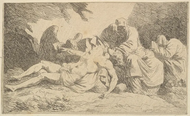 Le Christ au tombeau (The Entombment) Wall Art by Jean Jacques Lagrenée - High-Resolution Digital Print