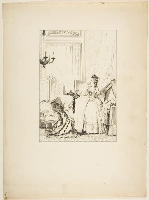 Le Cocu battu et content, from "Contes et nouvelles en vers par Jean de La Fontaine.  A Paris, de l'imprimerie de  P. Didot, l'an III de la République, 1795" Wall Art by Jean-Louis Delignon - High-Resolution Digital Print