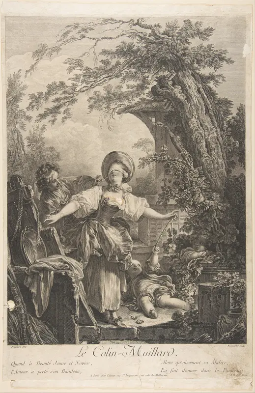 Le Colin-Maillard Wall Art by Jacques Firmin Beauvarlet - High-Resolution Digital Print