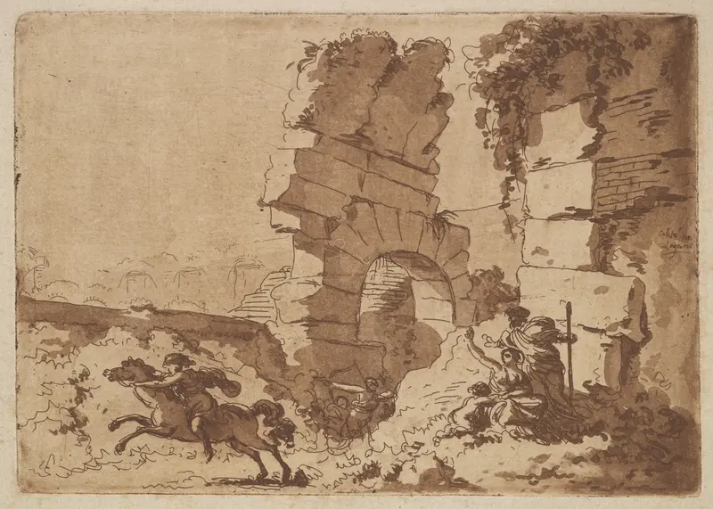 Le Colisée (The Colosseum), in an album containing Recueil de Compositions par Lagrenée Le Jeune (Collection of Compositions by Lagrenée the Younger) Wall Art by Jean Jacques Lagrenée - High-Resolution Digital Print