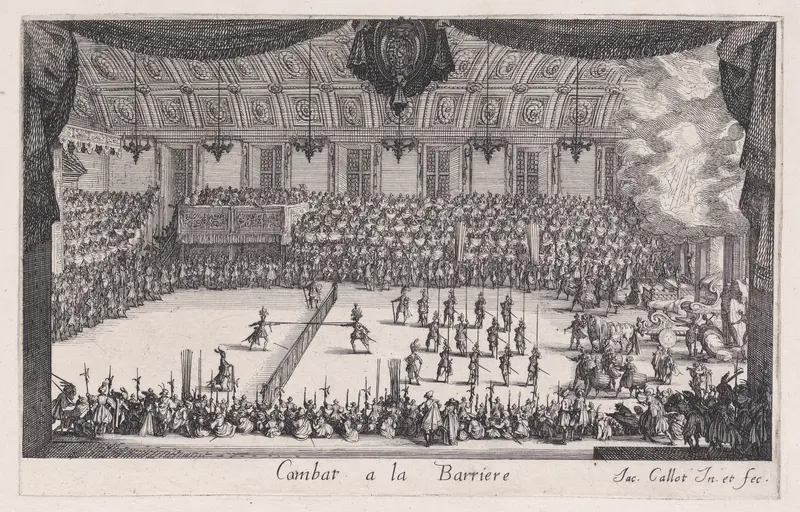 Le Combat (The Combat), from "Le Combat a la Barrière" Wall Art by Jacques Callot - High-Resolution Digital Print