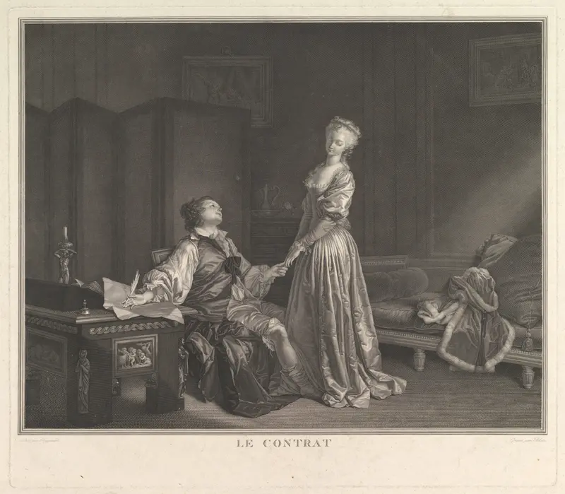 Le Contrat Wall Art by Jean Honoré Fragonard - High-Resolution Digital Print