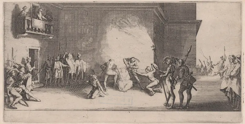 Le Couronnement D'Épines (The Crowning with Thorns), from "La Grande Passion" (The Large Passion) Wall Art by Jacques Callot - High-Resolution Digital Print