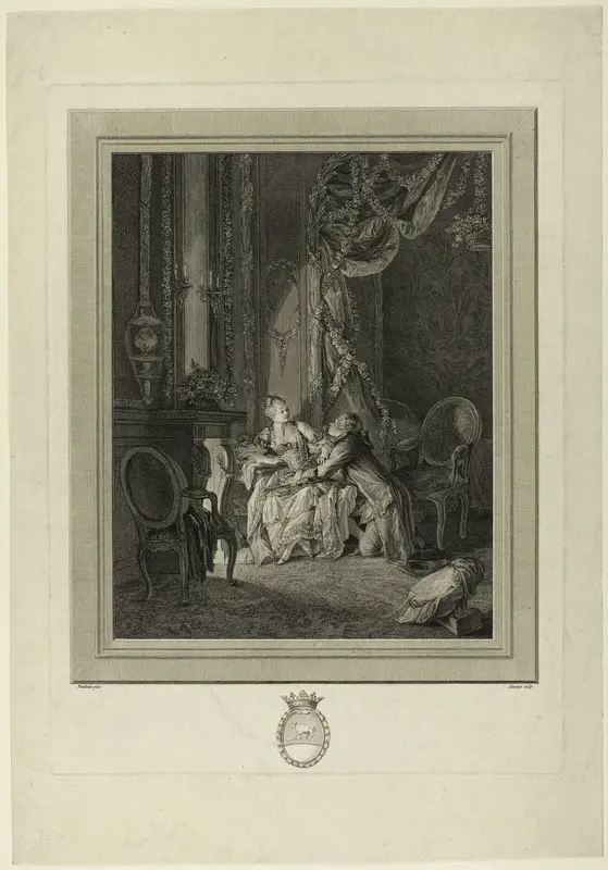 Le danger du tête-à-tête (The Danger of the Private Conversation) Wall Art by Jean Baptiste Blaise Simonet - High-Resolution Digital Print