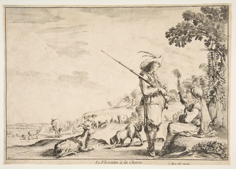 Le Florentin à la chasse Wall Art by Stefano della Bella - High-Resolution Digital Print