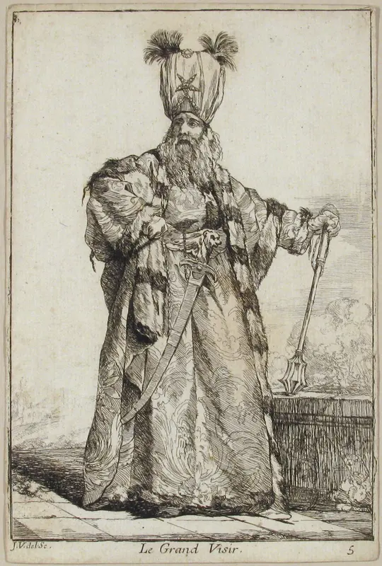 Le Grand Visir (The Grand Vizir), from the series "Caravane du Sultan à la Mecque..." (Caravan of a Sultan Going to Mecca) Wall Art by Joseph Marie Vien - High-Resolution Digital Print