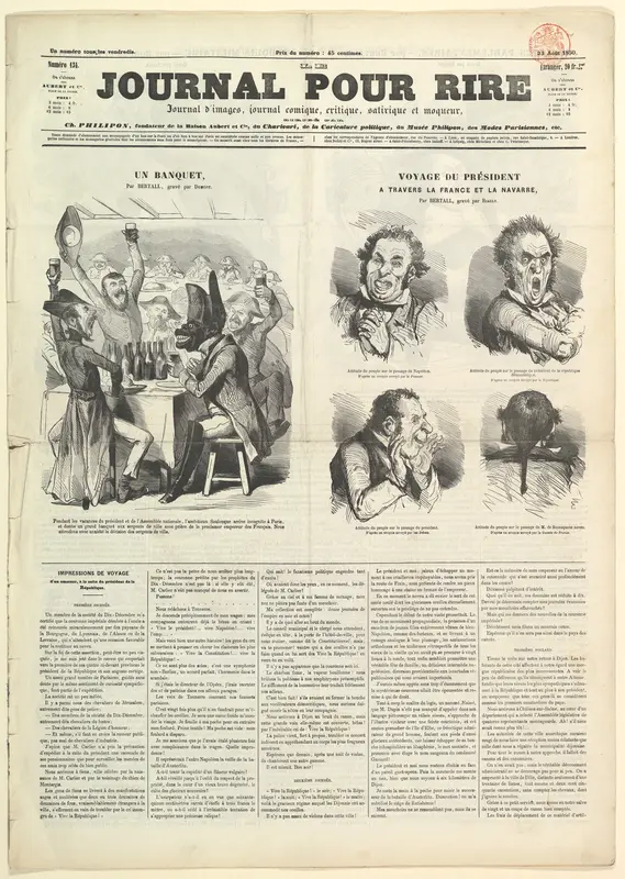 Le Journal Pour Rire, Journal d'Images, Journal Comique, Critique, Satirique et Moqueur Wall Art by Charles Philipon - High-Resolution Digital Print