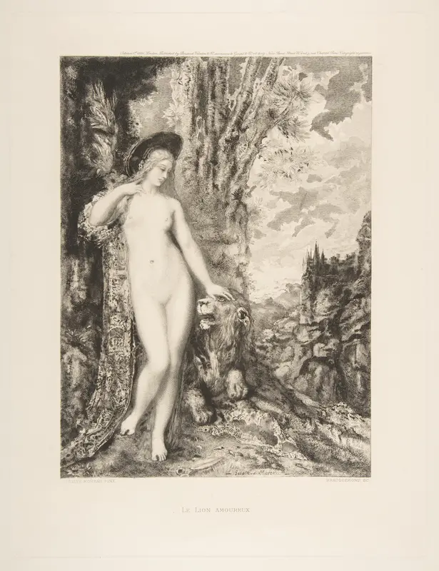 Le Lion amoureux Wall Art by Félix Bracquemond - High-Resolution Digital Print