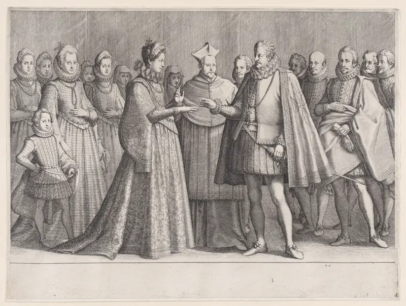 Le Mariage de Ferdinand 1er (The Marriage of Ferdinand I de'Medici), from "La Vie de Ferdinand Ier de Médicis série appelée aussi Les Batailles des Médicis" (The Life of Ferdinand I de'Medici also called The Medici Battles) Wall Art by Jacques Callot - High-Resolution Digital Print