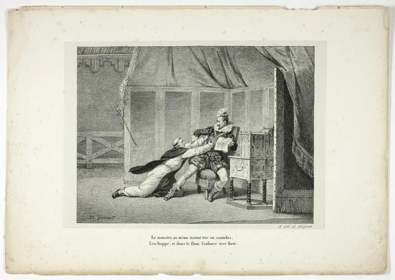 Le monstre au même instant tire un coutelas... Wall Art by Horace Vernet - High-Resolution Digital Print