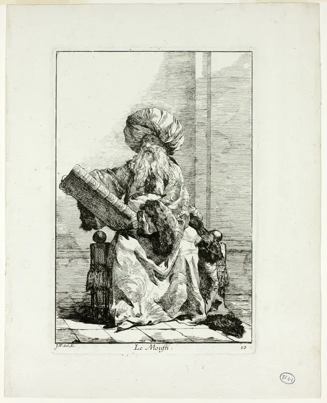 Le Moufti, plate ten from Caravanne du Sultan à la Mecque