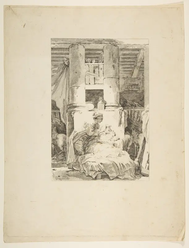 Le Muletier, from "Contes et nouvelles en vers par Jean de La Fontaine. A Paris, de l'imprimerie de P. Didot, l'an III de la République, 1795" Wall Art by Jean Honoré Fragonard - High-Resolution Digital Print