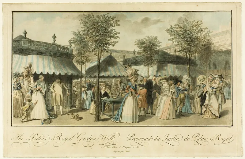 Le Palais Royal Garden Walk Wall Art by Louis Lecoeur - High-Resolution Digital Print