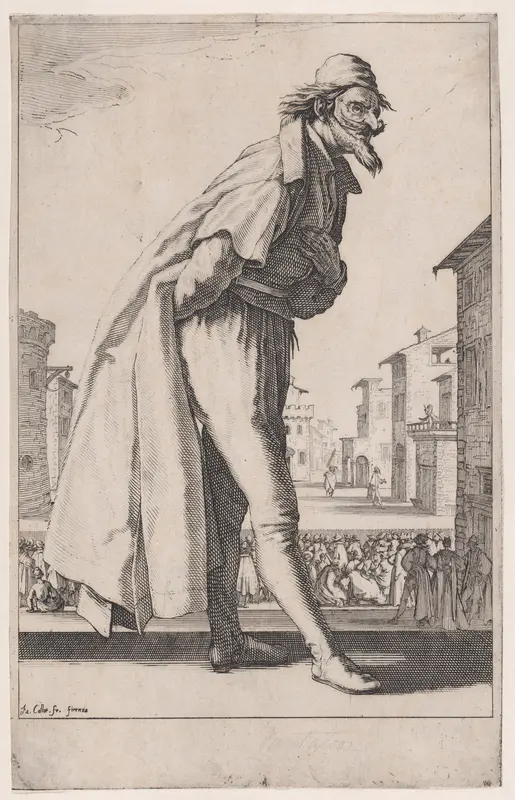 Le Pantalon ou Cassandre, from "Les Trois Pantalons pièces appélees Les Trois Acteurs" (The Three Pants also called the Three Actors) Wall Art by Jacques Callot - High-Resolution Digital Print