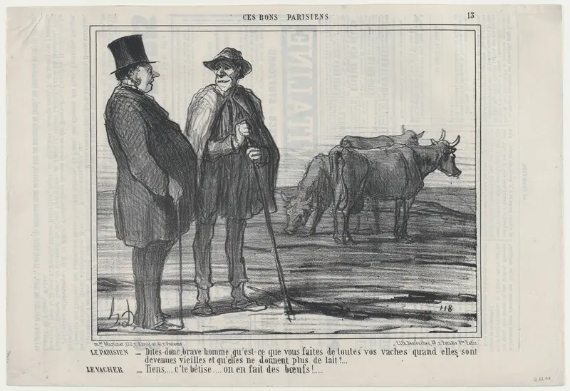 Le Parisien..., from Ces Bons Parisiens, published in Le Charivari, November 26, 1857 Wall Art by Honoré Daumier - High-Resolution Digital Print