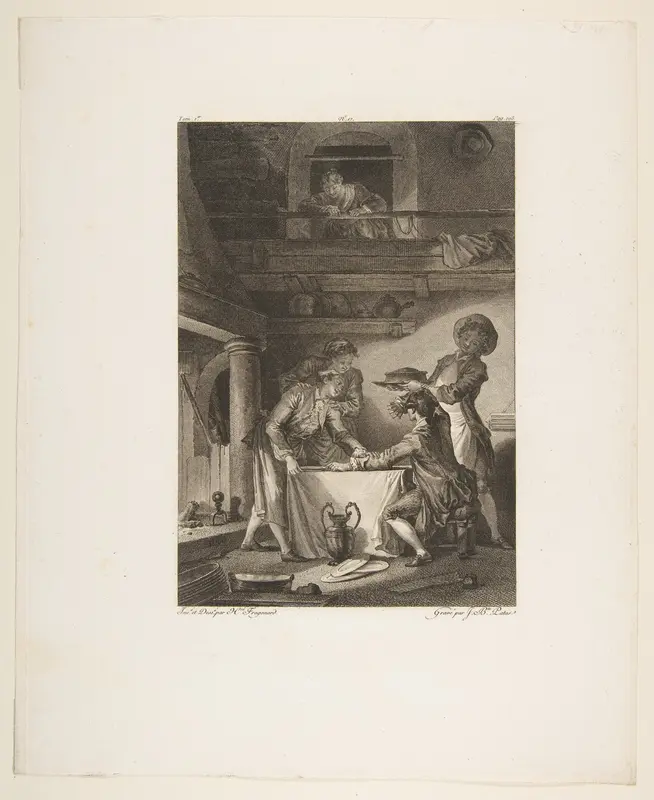 Le Pate d'Anguilles, from "Contes et nouvelles en vers par Jean de La Fontaine. A Paris, de l'imprimerie de P. Didot, l'an III de la République, 1795" Wall Art by Jean-Baptiste Tilliard - High-Resolution Digital Print