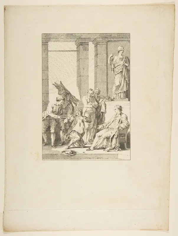 Le Paysan qui avait offense son Seigneur, from "Contes et nouvelles en vers par Jean de La Fontaine. A Paris, de l'imprimerie de P. Didot, l'an III de la République, 1795" Wall Art by Jean Honoré Fragonard - High-Resolution Digital Print
