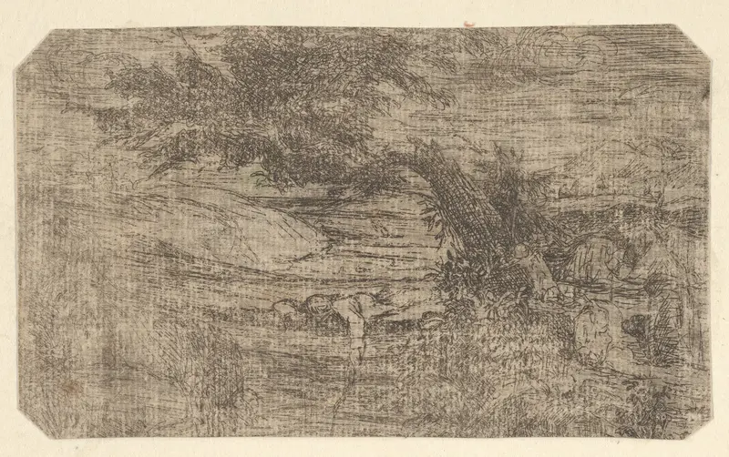 Le Pêcheur sur le Pont (The Fisherman on the Bridge) Wall Art by Rodolphe Bresdin - High-Resolution Digital Print