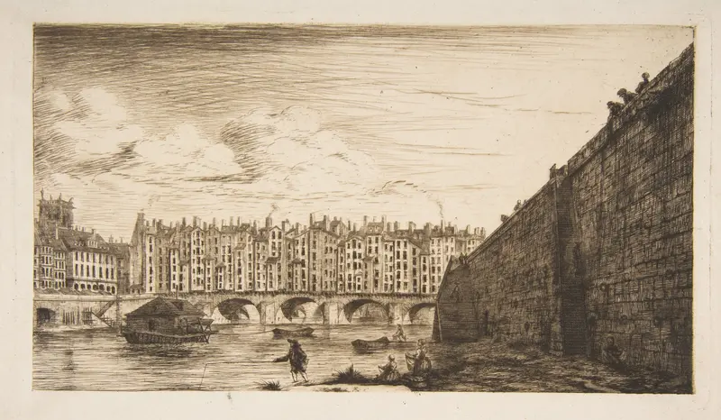 Le Pont-au-Change, vers 1784 (Pont-au-Change, Paris, circa 1784) Wall Art by Charles Meryon - High-Resolution Digital Print