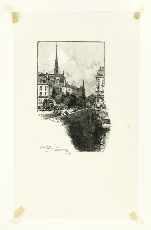 Le Pont Saint-Michel, plate twelve from Le Long de la Seine et des Boulevards