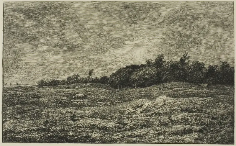 Le Pré des Graves à Villerville (Calvados) Wall Art by Charles François Daubigny - High-Resolution Digital Print