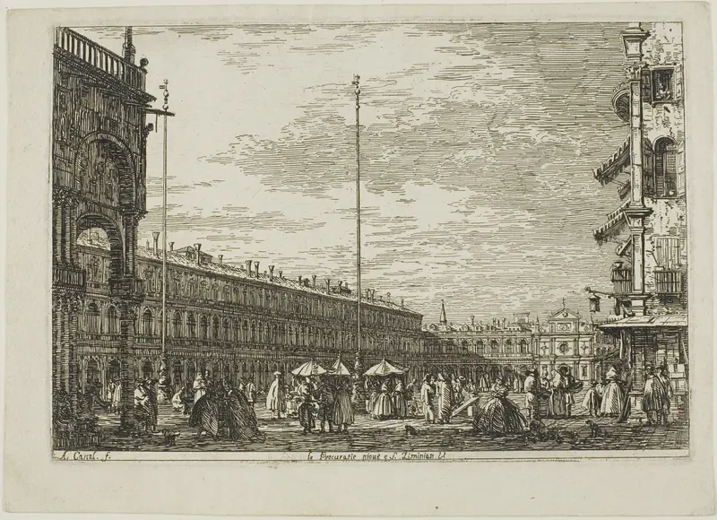 le Procuratie niove e S. Ziminian V., from Vedute Wall Art by Canaletto - High-Resolution Digital Print