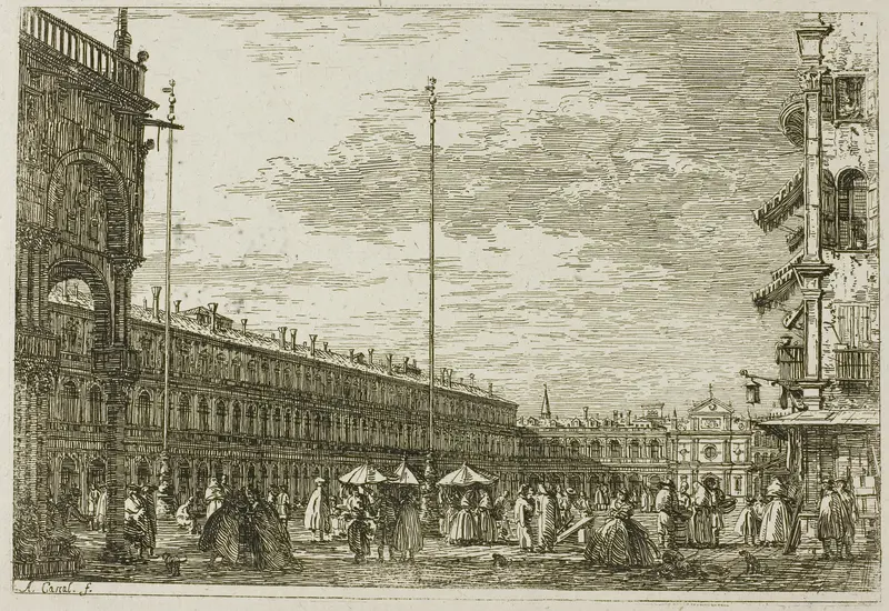 Le Procuratie niove e S. Ziminian V, from Vedute Wall Art by Canaletto - High-Resolution Digital Print