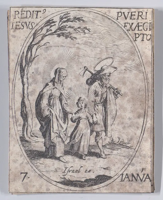 Le Retour d'Egypte (The Return from Egypt), January 7th, from "Les Images De Tous Les Saincts et Saintes de L'Année" (Images of All of the Saints and Feast Days of the Year) Wall Art by Jacques Callot - High-Resolution Digital Print