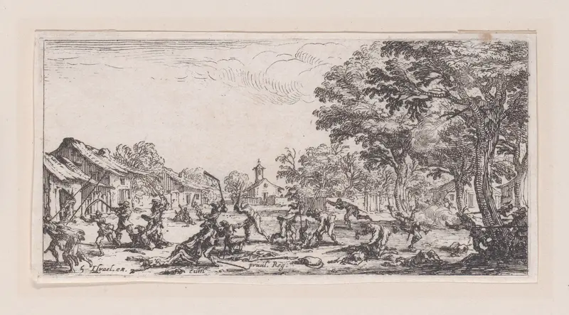 Le Revanche des Paysans (The Revenge of the Peasants), plate 5 from "Les Petites Misères de la Guerre" (The Little Miseries of War) Wall Art by Jacques Callot - High-Resolution Digital Print
