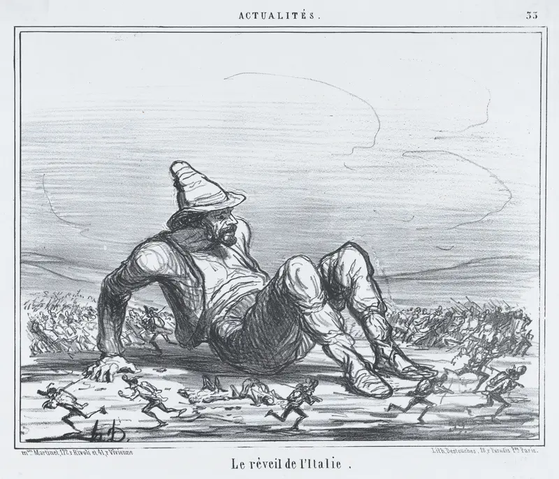 Le réveil de l'Italie, from "Actualités" Wall Art by Honoré Daumier - High-Resolution Digital Print