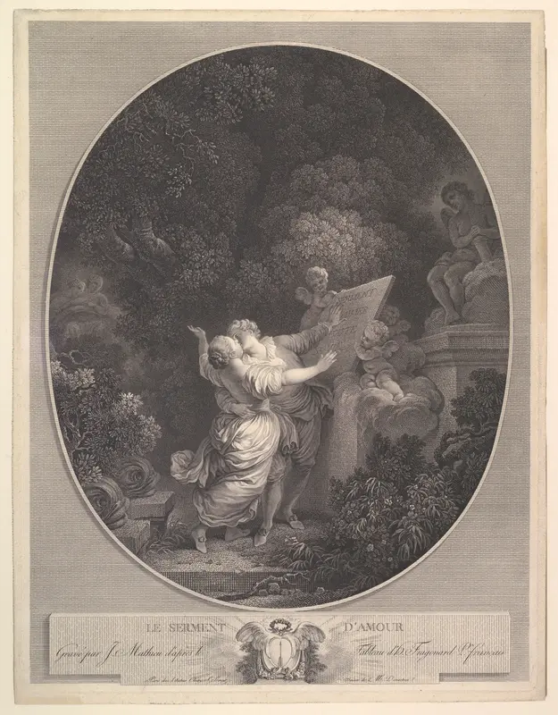 Le Serment d'Amour Wall Art by Jean Honoré Fragonard - High-Resolution Digital Print