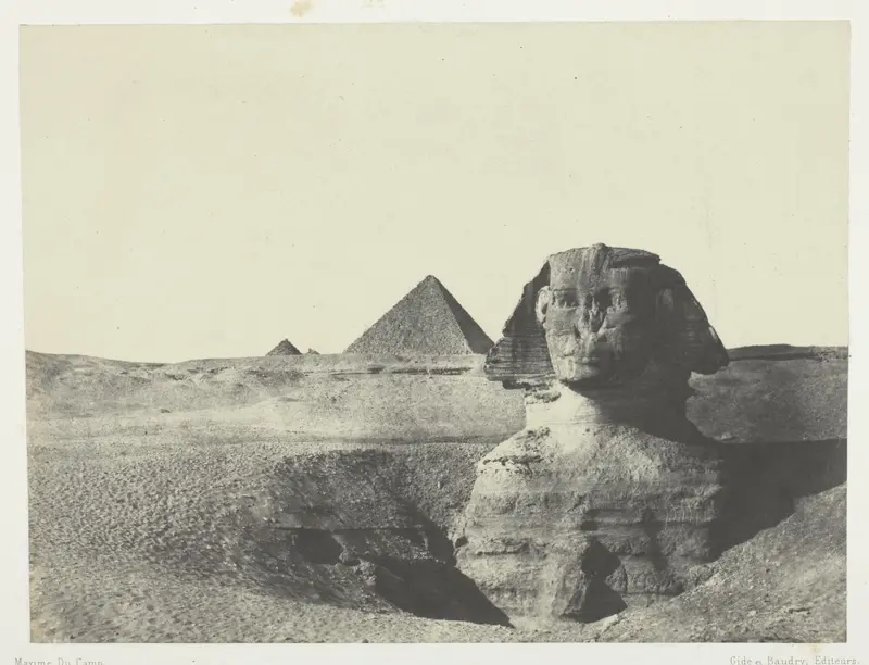 Le Sphynx vu de Face, Egypte Moyenne, plate 11 from the album "Egypte, Nubie, Palestine et Syrie" (1852)
