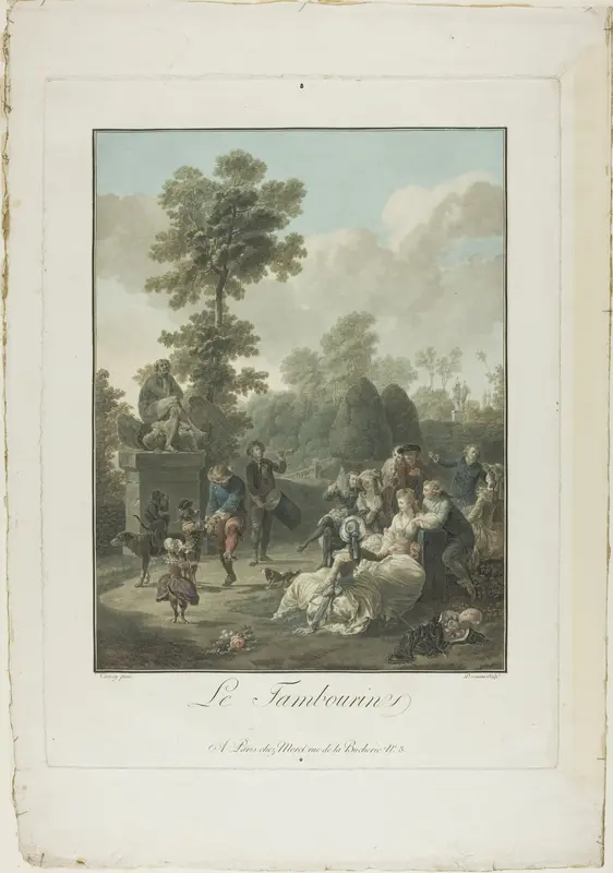 Le Tambourin Wall Art by Charles Melchior Descourtis - High-Resolution Digital Print