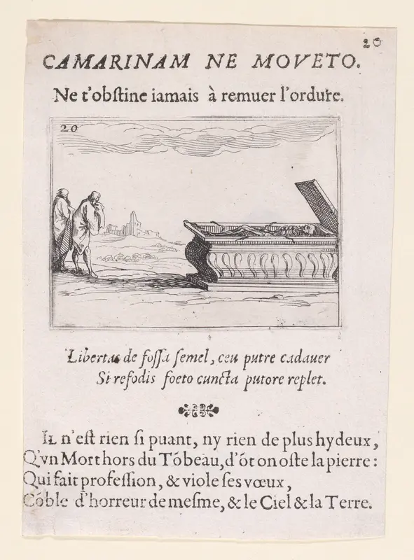 Le Tombeau (The Tomb), plate 20 from "Lux Claustri ou La Lumière du Cloitre" (The Light of the Cloisters) Wall Art by Jacques Callot - High-Resolution Digital Print
