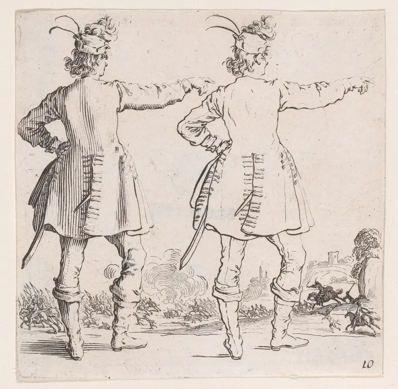 Le Turc Vu de Dos (The Turk Seen from Behind), plate 10 from "Varie Figure" (Various Figures) Wall Art by Jacques Callot - High-Resolution Digital Print