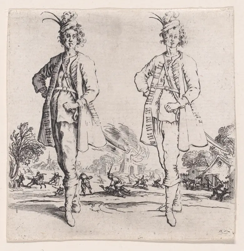 Le Turc vu de Face, La Main Droite Posée sur la Hanche (Front View of the Turk, Right Hand Placed on Hip), from "Varie Figure" (Various Figures) Wall Art by Jacques Callot - High-Resolution Digital Print