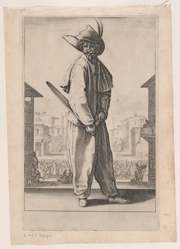 Le Zani ou Scapin, from "Les Trois Pantalons pièces appélees Les Trois Acteurs" (The Three Pants also called the Three Actors) Wall Art by Jacques Callot - High-Resolution Digital Print