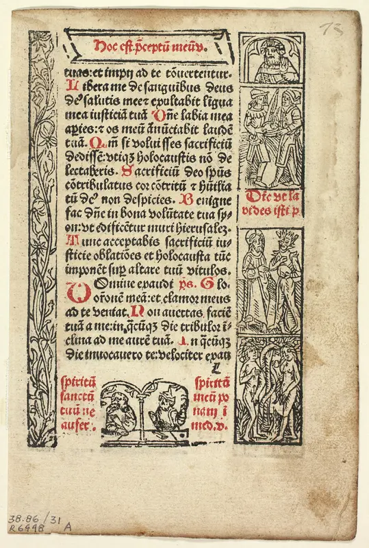 Leaf from Cursus Beate Marie Virginis (The Journey of the Blessed Virgin Mary), Plate 31 from Woodcuts from Books of the 15th Century Wall Art by Unknown artist - High-Resolution Digital Print