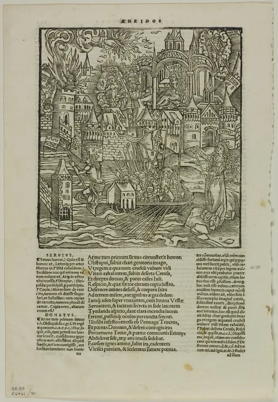 Leaf from Opera by Virgilius (after the Strasbourg Virgil, 1502), plate 90 from Woodcuts from Books of the XVI Century Wall Art by Unknown artist - High-Resolution Digital Print