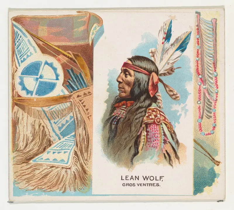 Lean Wolf, Gros Ventres, from the American Indian Chiefs series (N36) for Allen & Ginter Cigarettes Wall Art by Allen & Ginter - High-Resolution Digital Print