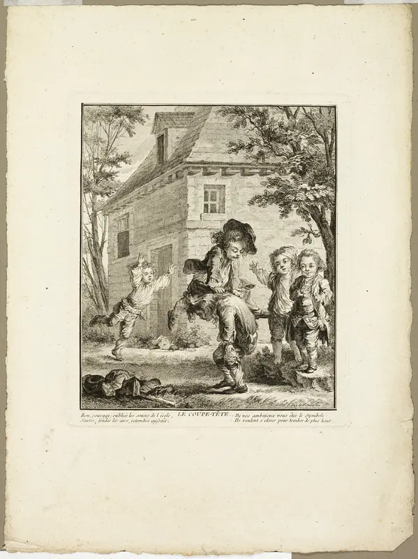 Leap Frog, from The Games of the Urchins of Paris Wall Art by Jean Baptiste Tilliard, I - High-Resolution Digital Print