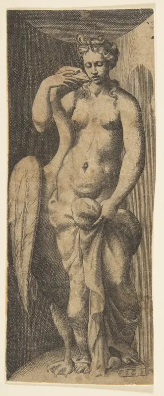 Leda and the swan Wall Art by Giulio Bonasone - High-Resolution Digital Print