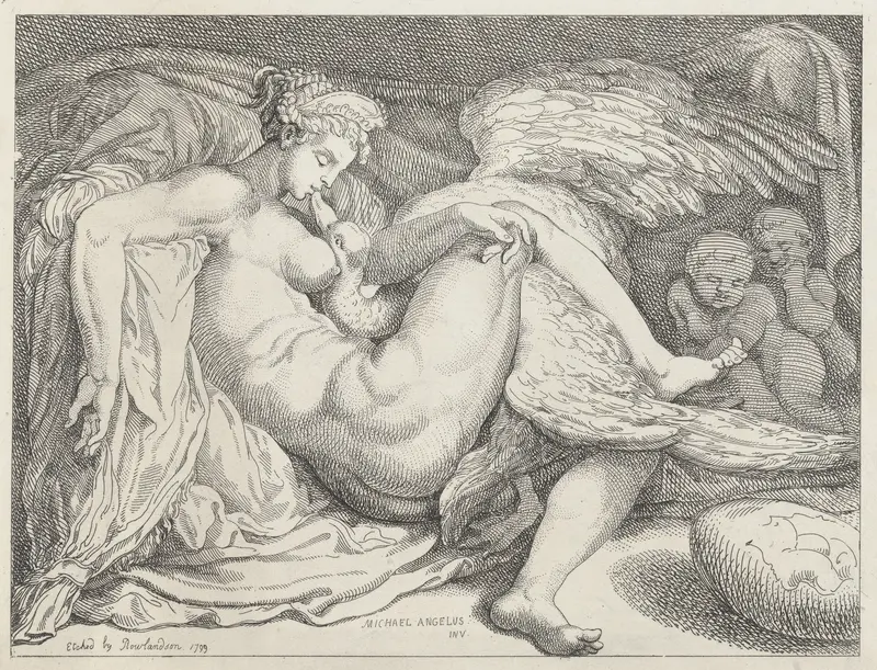 Leda and the Swan Wall Art by Thomas Rowlandson - High-Resolution Digital Print