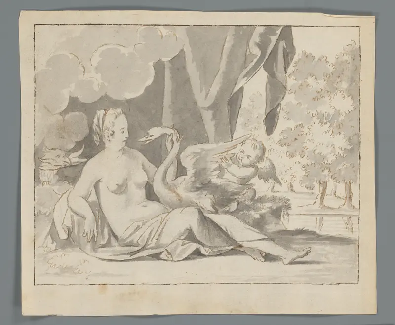 Leda en de zwaan Wall Art by Matthijs Balen (1684-1766) - High-Resolution Digital Print