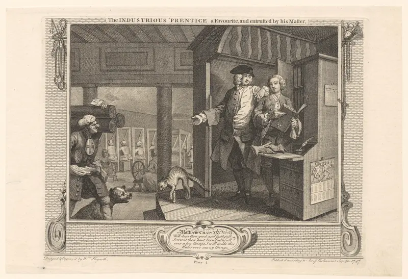 Leermeester met zijn student in de werkplaats Wall Art by Unknown - High-Resolution Digital Print