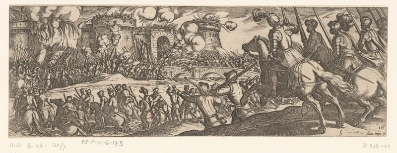 Leger een fort aanvallend Wall Art by Antonio Tempesta - High-Resolution Digital Print