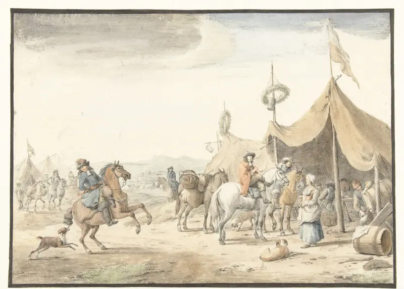 Legerkamp met ruiters Wall Art by Jan Vincentsz. van der Vinne - High-Resolution Digital Print